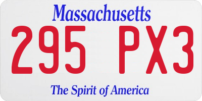 MA license plate 295PX3