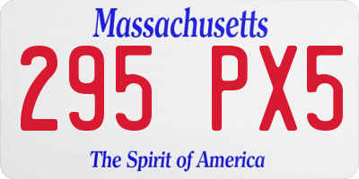MA license plate 295PX5
