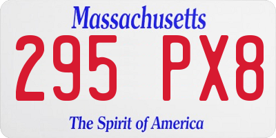 MA license plate 295PX8