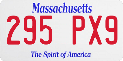 MA license plate 295PX9