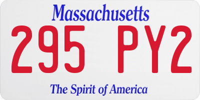 MA license plate 295PY2