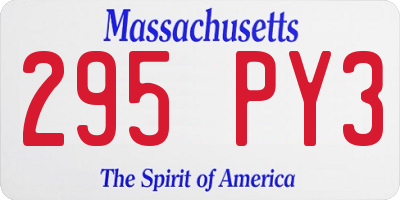 MA license plate 295PY3