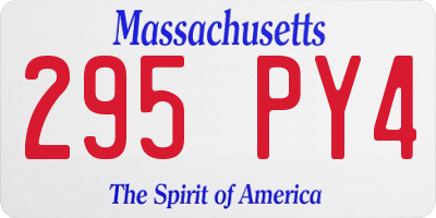 MA license plate 295PY4