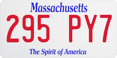 MA license plate 295PY7