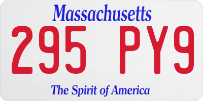 MA license plate 295PY9