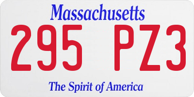MA license plate 295PZ3