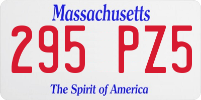 MA license plate 295PZ5