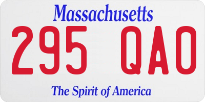 MA license plate 295QA0