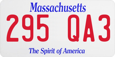 MA license plate 295QA3