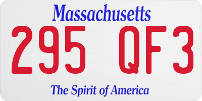 MA license plate 295QF3