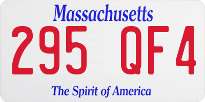 MA license plate 295QF4