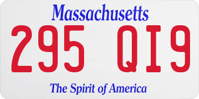 MA license plate 295QI9