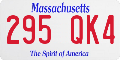 MA license plate 295QK4