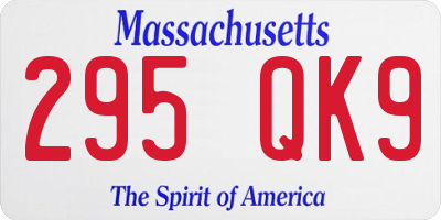 MA license plate 295QK9