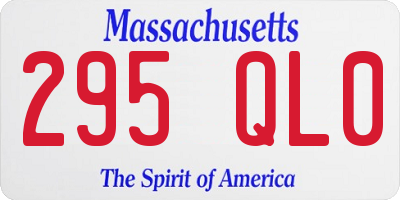MA license plate 295QL0