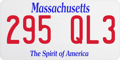 MA license plate 295QL3