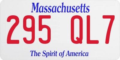 MA license plate 295QL7