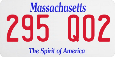 MA license plate 295QO2