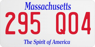 MA license plate 295QO4