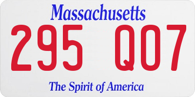 MA license plate 295QO7