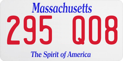 MA license plate 295QO8