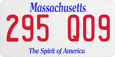 MA license plate 295QO9