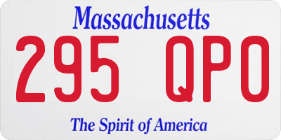 MA license plate 295QP0