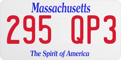 MA license plate 295QP3