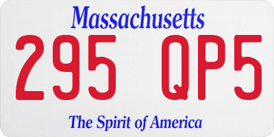 MA license plate 295QP5