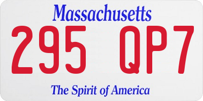 MA license plate 295QP7