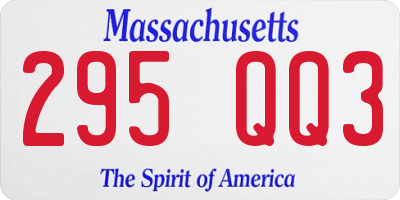 MA license plate 295QQ3