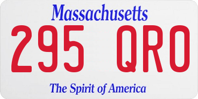 MA license plate 295QR0