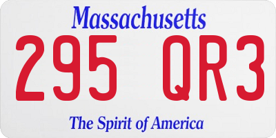 MA license plate 295QR3