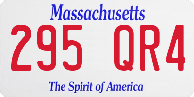MA license plate 295QR4