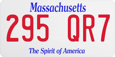 MA license plate 295QR7