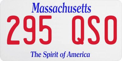 MA license plate 295QS0