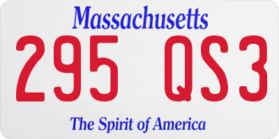 MA license plate 295QS3