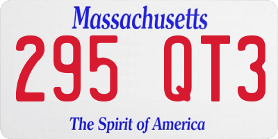 MA license plate 295QT3