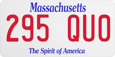 MA license plate 295QU0