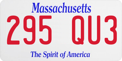 MA license plate 295QU3