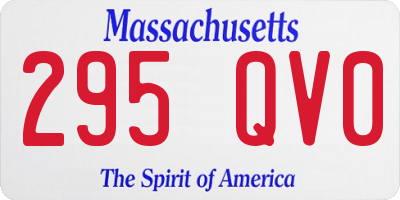 MA license plate 295QV0