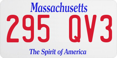 MA license plate 295QV3