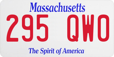 MA license plate 295QW0
