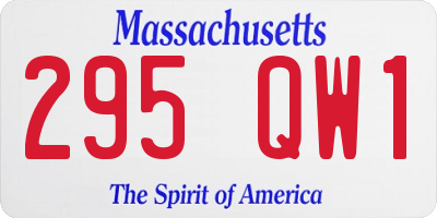 MA license plate 295QW1