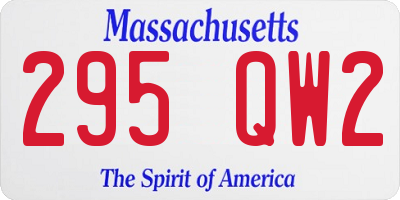 MA license plate 295QW2