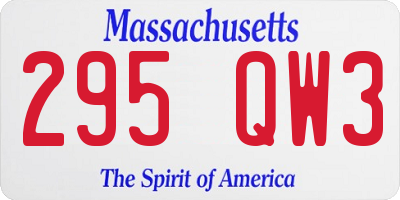 MA license plate 295QW3