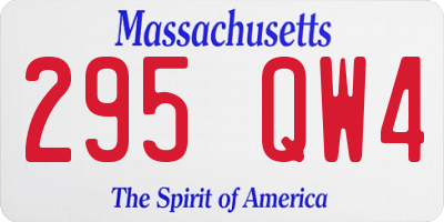 MA license plate 295QW4