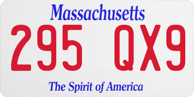 MA license plate 295QX9