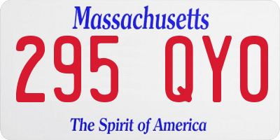MA license plate 295QY0