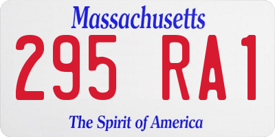 MA license plate 295RA1